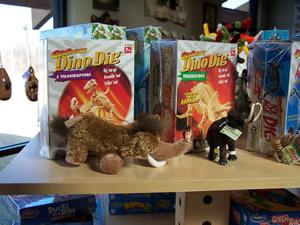 Toys on shelf of gift shop